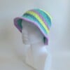 Gehaakte bucket hat | Blauw, mint, lila en lime