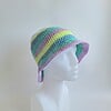 Gehaakte bucket hat | Blauw, mint, lila en lime