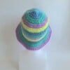Gehaakte bucket hat | Blauw, mint, lila en lime