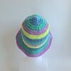 Gehaakte bucket hat | Blauw, mint, lila en lime