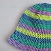 Gehaakte bucket hat | Blauw, mint, lila en lime