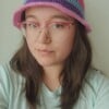 Gehaakte bucket hat | Blauw, paars, lavendel en roze