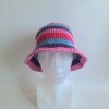 Gehaakte bucket hat | Blauw, paars, lavendel en roze
