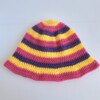 Gehaakte bucket hat | Geel, fuchsia en paars