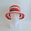 Gehaakte bucket hat | Geel, fuchsia en paars