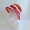 Gehaakte bucket hat | Geel, fuchsia en paars