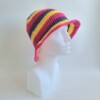 Gehaakte bucket hat | Geel, fuchsia en paars