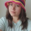 Gehaakte bucket hat | Geel, fuchsia en paars