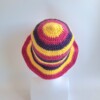 Gehaakte bucket hat | Geel, fuchsia en paars
