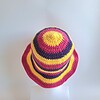 Gehaakte bucket hat | Geel, fuchsia en paars