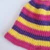 Gehaakte bucket hat | Geel, fuchsia en paars