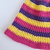 Gehaakte bucket hat | Geel, fuchsia en paars