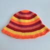 Gehaakte bucket hat | Oranje, fuchsia, koraal, rood en geel