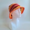 Gehaakte bucket hat | Oranje, fuchsia, koraal, rood en geel