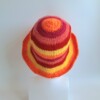 Gehaakte bucket hat | Oranje, fuchsia, koraal, rood en geel