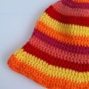 Gehaakte bucket hat | Oranje, fuchsia, koraal, rood en geel