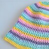 Gehaakte bucket hat | Pastel regenboog