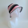 Gehaakte bucket hat | Roze, wit, grijs en zwart