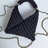 Gehaakte crossbody tas | Zwart