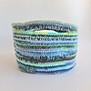 Gehaakte opbergmand | Blauw gemêleerd