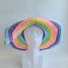 Gehaakte zonnehoed | Pastel regenboog