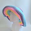 Gehaakte zonnehoed | Pastel regenboog