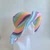 Gehaakte zonnehoed | Pastel regenboog