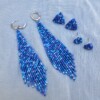 Kleine oorbellen met kralen – Confetti mini-studs ‘Blue Tone’ (handgemaakt, 9 mm)