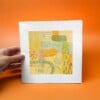 Kunstkaart - mini schilderij - geel oranje