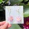 Micro Gehaakte Lotus Oorbellen