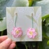 Micro Gehaakte Lotus Oorbellen