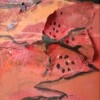 Mixed media abstract - rood moezel