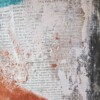 Mixed media abstract schilderij - petrol bruin