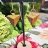 Oorbellen “Golden Earth” – driehoekige Miyuki oorbellen met verguld zilver, 5 cm