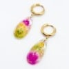 Oorbellen met Druppel Hangers en Echte Bloemen