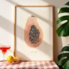 Papaya Poster | Handgeschilderde fruitillustratie – Anna-Mae Studio