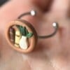 Ring met mini boekenkastje - Verstelbaar