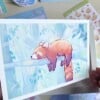 Rode Panda Art Print (A5) – Schattige, Eco-vriendelijke Illustratie op Henneppapier