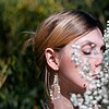 Schakelvormige Oorbellen met Pastelkleurige Bloemen