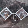 Sieradenset echte bloemen in Glas in lood/Tiffany. Hanger en oorhangers