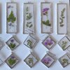 Sieradenset echte bloemen in Glas in lood/Tiffany. Hanger en oorhangers