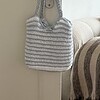 Striped crochet tote bag - Tijdloze Minimalistische Tas