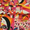 Tricot colsjaal (roze | abstract, faces)