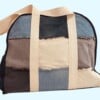 Weekendtas/strandtas - grote tas gemaakt van verschillende stoffen in blauw, roze en beige