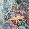 Abstract schilderij - ocean breeze - blauw goud met passe partout