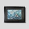Abstract schilderij - ocean breeze - blauw goud met passe partout