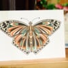 Art Deco Butterfly A6 Kaart, Vlinder Illustratie