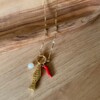 Boho bedelketting met parel en chilipeper