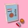 Broche van keramiek 'bitterbal'