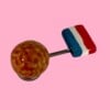 Broche van keramiek 'bitterbal'